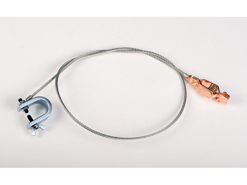 Justrite Antistatic Flexible Wire For Bonding/Grounding - With "C" Clamp 5/8" And Alligator Clip 5/8" - 3 Ft - 08501