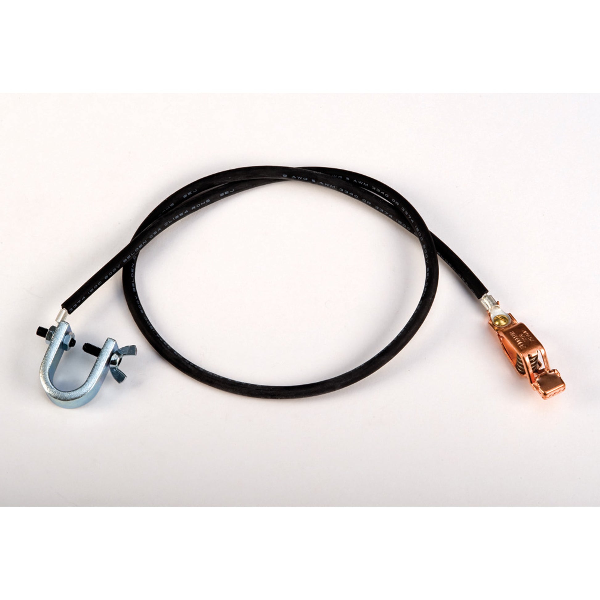 Justrite Antistatic Insulated Wire For Bonding/Grounding - With "C" Clamp 5/8" And Alligator Clip 5/8" - 3 Ft - 08505