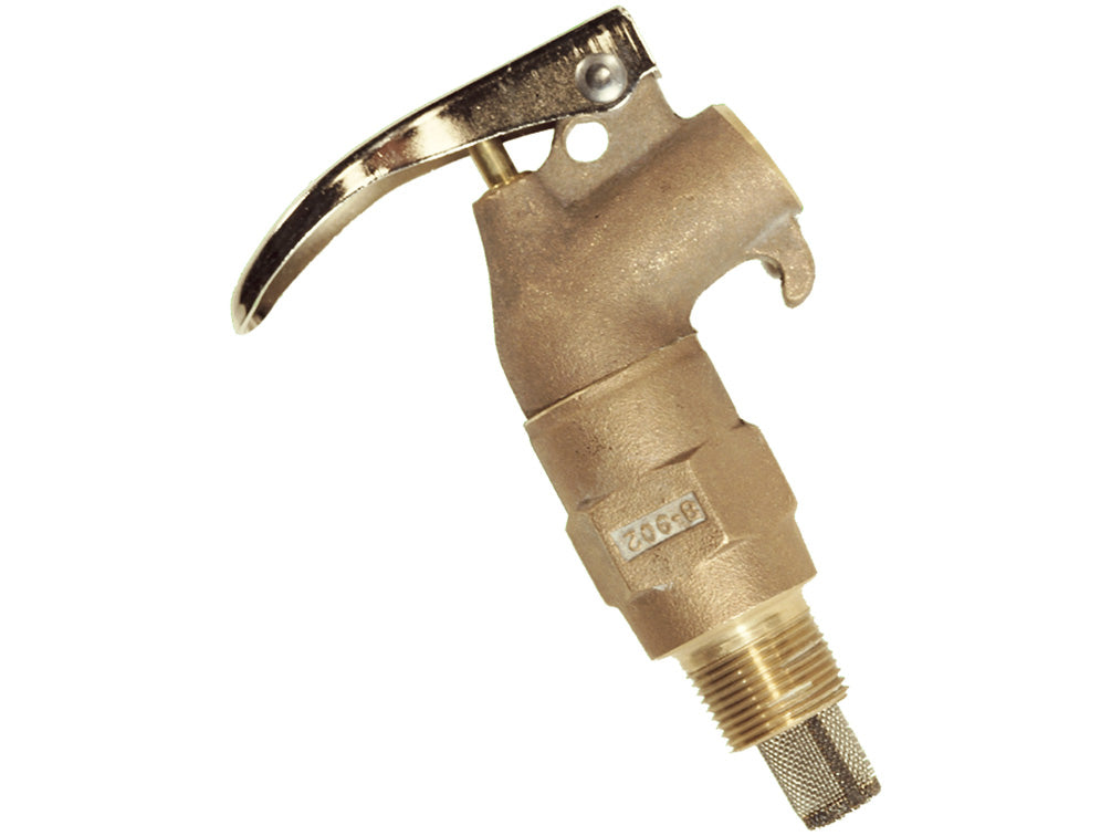 Justrite Brass Safety Drum Faucet - Internal Flame Arrester - Rigid - 3/4" Npt Bung - 08902
