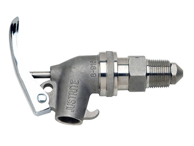 Justrite Stainless Steel Safety Drum Faucet - Internal Flame Arrester - Adjustable - 3/4" Npt Bung - 08916