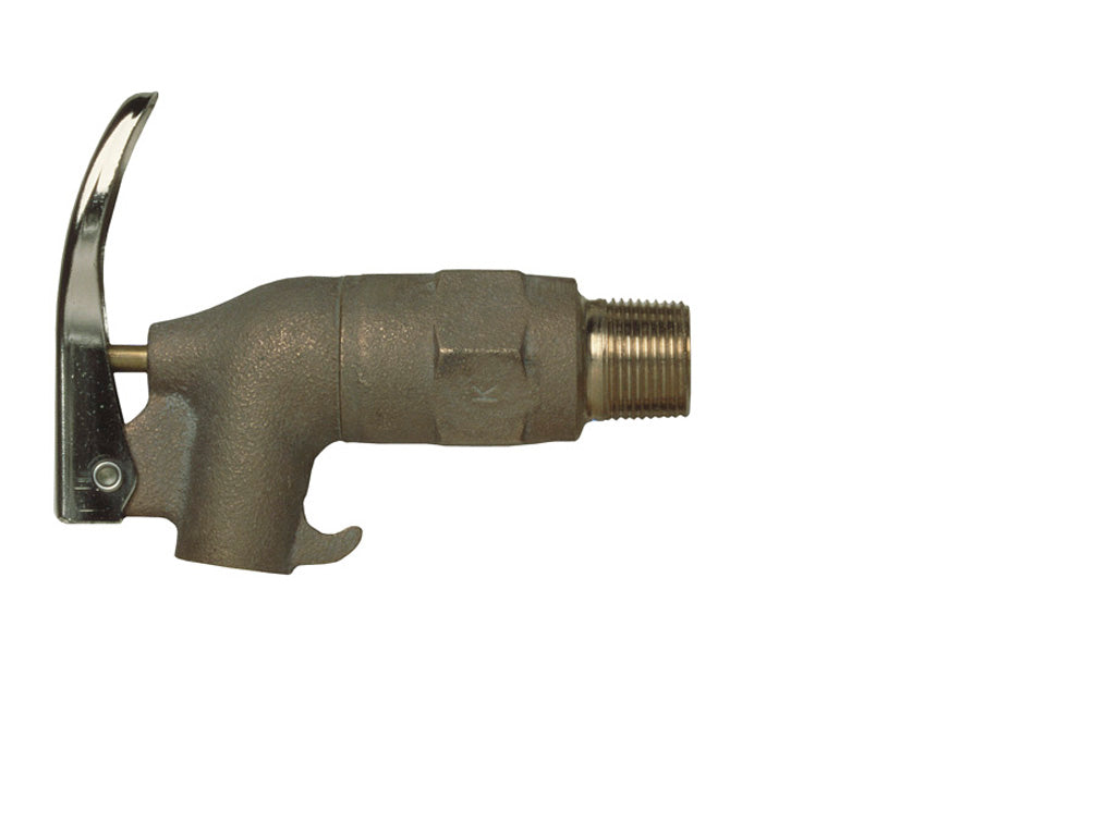 Justrite Brass Safety Drum Faucet For Viscous Liquids - 3/4" Npt Bung - No Flame Arrester - 08955