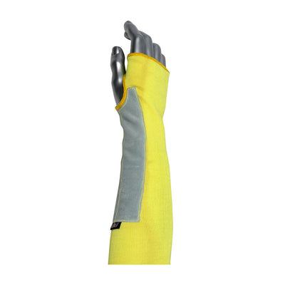 Kut Gard Cut Resistant Sleeve 2-Ply DuPont Kevlar w/Leather Patch - Yellow - 12/EA - 330-PIP10-KS14TOLP