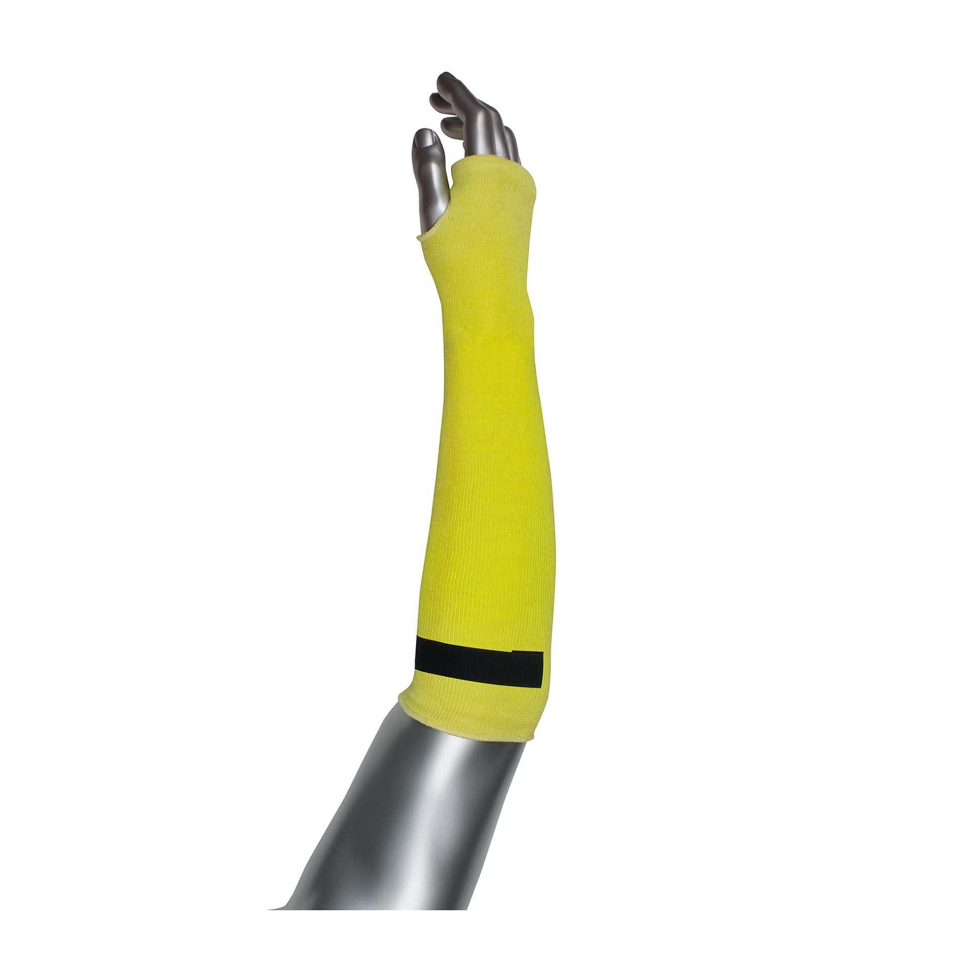 Kut Gard 2-Ply DuPont Kevlar Sleeve w/Adjustable Velcro Closure & Thumb Hole - Yellow - 12/EA - 330-PIP10-KS18THV