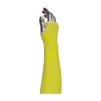 Kut Gard 2-Ply DuPont Kevlar Sleeve w/Adjustable Velcro Closure & Thumb Hole - Yellow - 12/EA - 330-PIP10-KS18THV