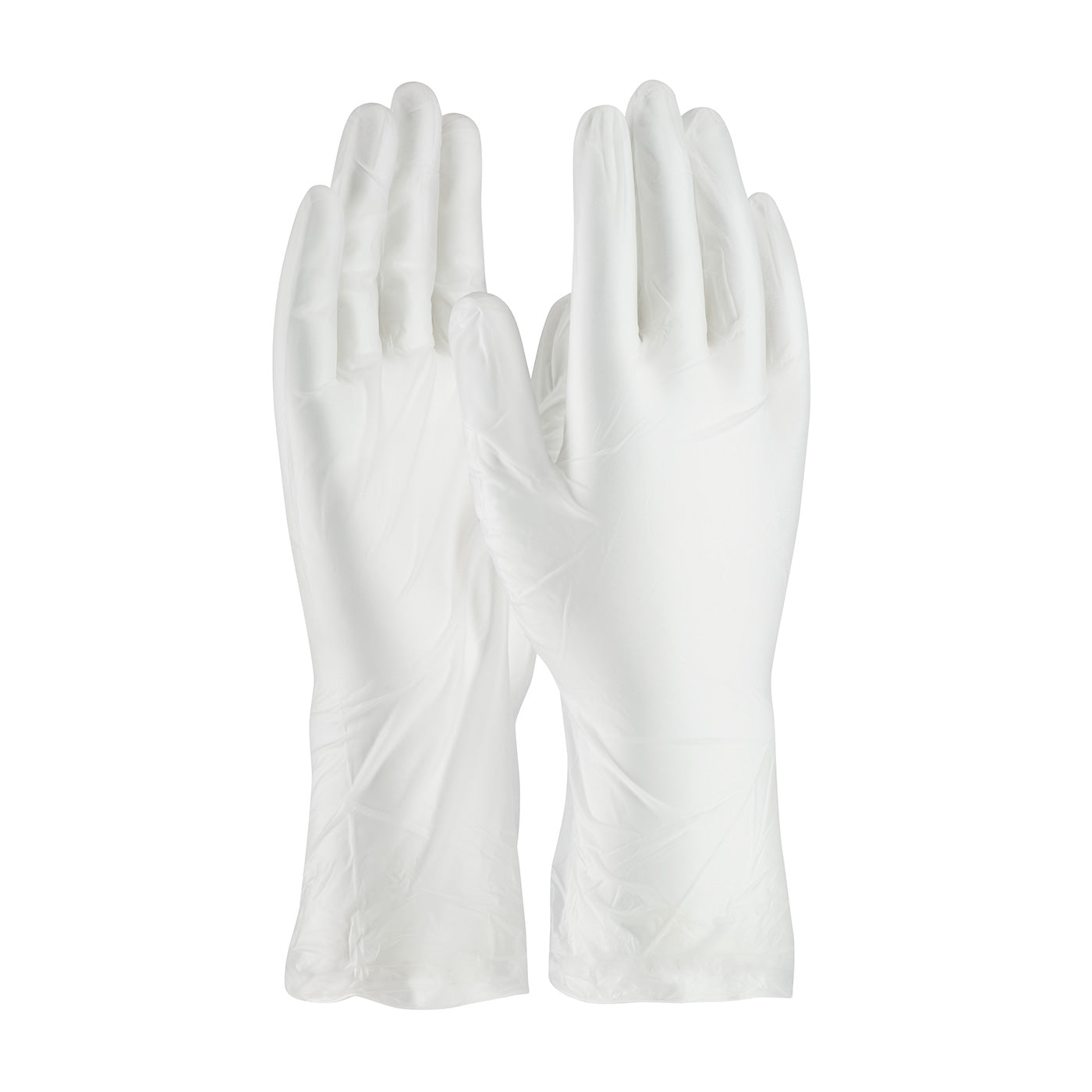 CleanTeam Single Use Class 100 Cleanroom Vinyl Glove w/Finger Textured Grip - 12" - Clear - 1/CS - 100-2830