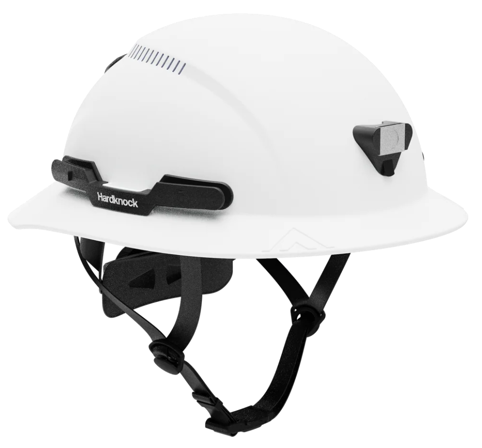 Hardknock Resolve - Full Brim - Class C - Type 2 Safety Helmet - w/ Mining Bracket - Vented - White - 100-3-100