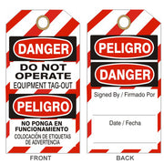 DO NOT OPERATE EQUIPMENT TAG-OUT PELIGRO NO PONGA EN - DO NOT OPERATE EQUIPMENT TAG-OUT PELIGRO NO PONGA EN, 6.125X3, Tagboard