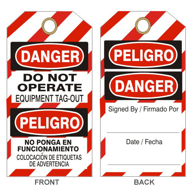DO NOT OPERATE EQUIPMENT TAG-OUT PELIGRO NO PONGA EN - DO NOT OPERATE EQUIPMENT TAG-OUT PELIGRO NO PONGA EN, 6.125X3, Tagboard