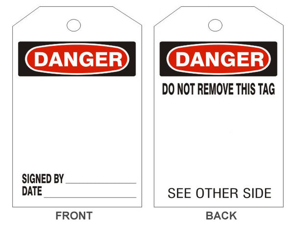 DANGER BLANK TAGS - BACK 1