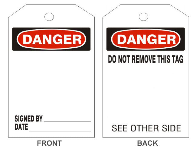 DANGER BLANK TAGS - BACK 1 - DANGER BLANK TAGS - BACK 1, 6.125X3, Rigid Vinyl