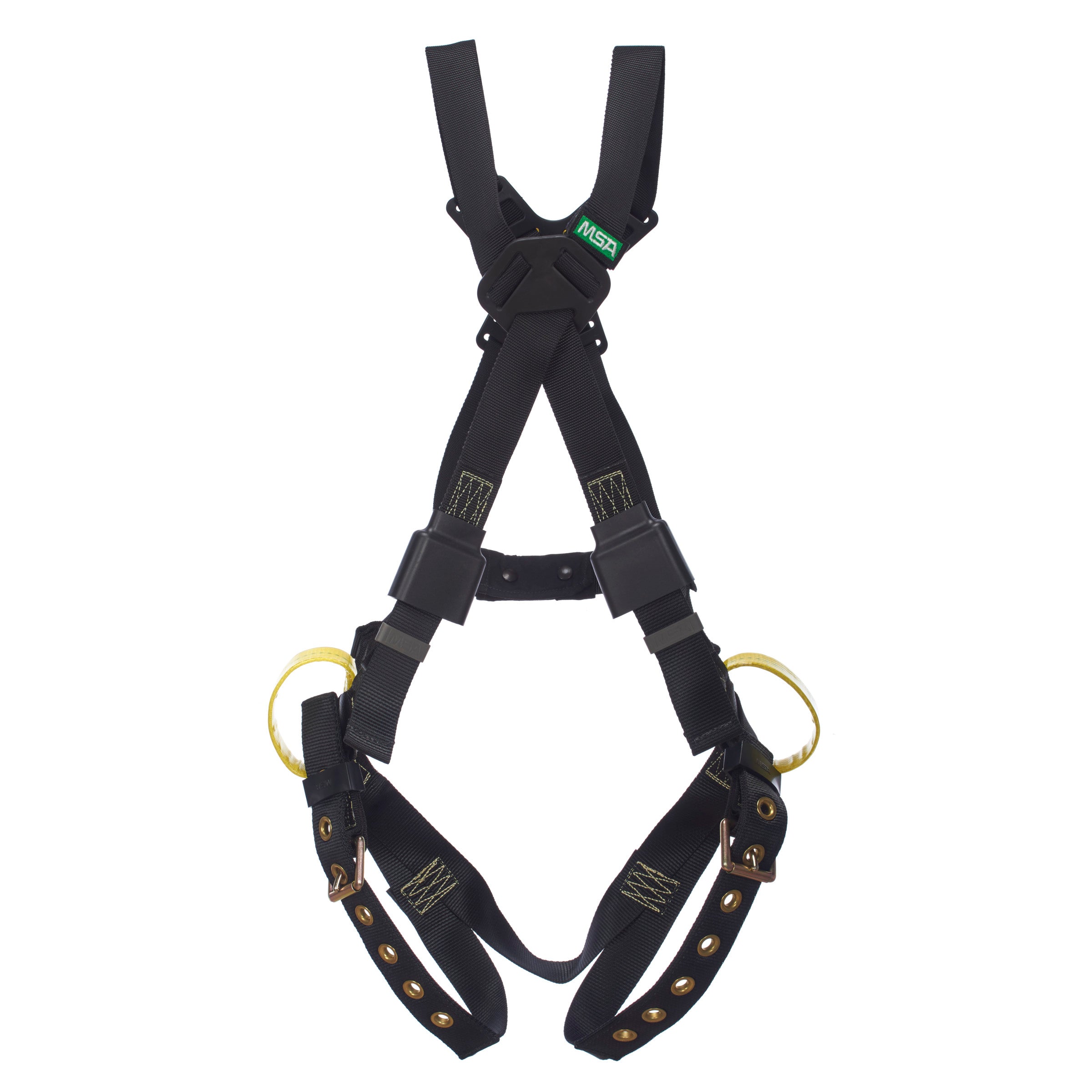 MSA Workman Arc Flash Crossover Harness w/Back Web Loop - Tongue Buckle leg straps - Rubber Covers - X-Small (XSM) - 10163240