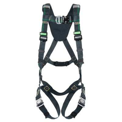 MSA EVOTECH Arc Flash Harness w/Back & Front D-Rings - Quick-Connect leg straps - Shoulder Padding - Standard (STD) - 10164010