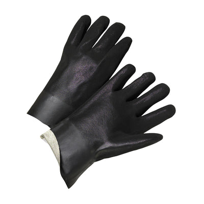 PIP PVC Dipped Glove w/Interlock Liner & Rough S&y Finish - 14" Length - Black - 1/DZ - 330-WC1047RF