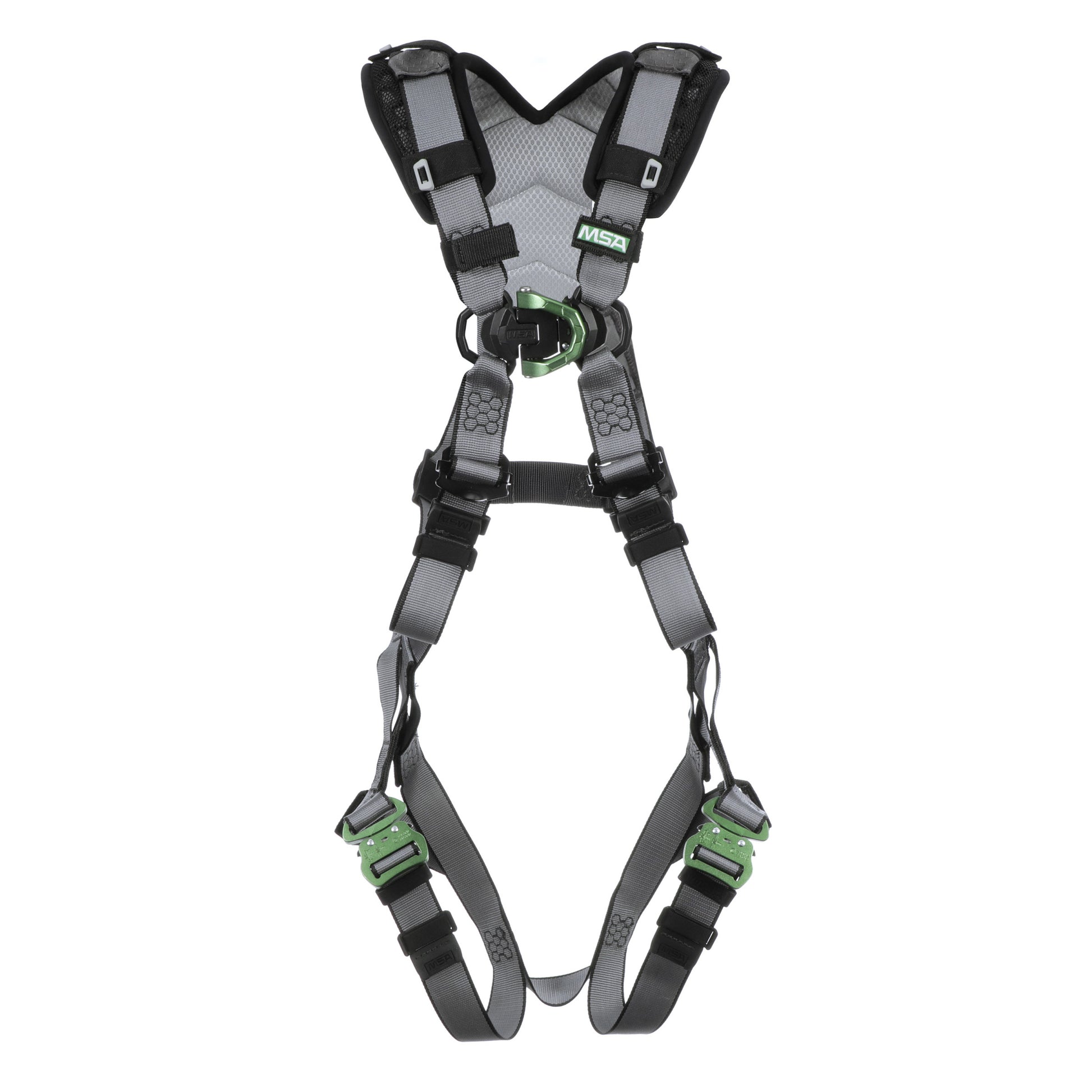 MSA V-FIT Harness w/Back & Front D-Rings - Quick-Connect Leg Straps - Shoulder Padding - Extra Large - 10194657