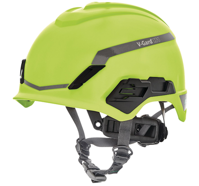 MSA V-Gard H1 Safety Helmet - No Vent - Hi-Viz Yellow/Green - Fas-Trac III Pivot Suspension - 10194796