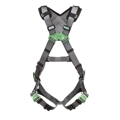 MSA V-FIT Harness w/Back & Side D-Rings - Quick-Connect Leg Straps - Shoulder Padding - Extra Large - 10194874