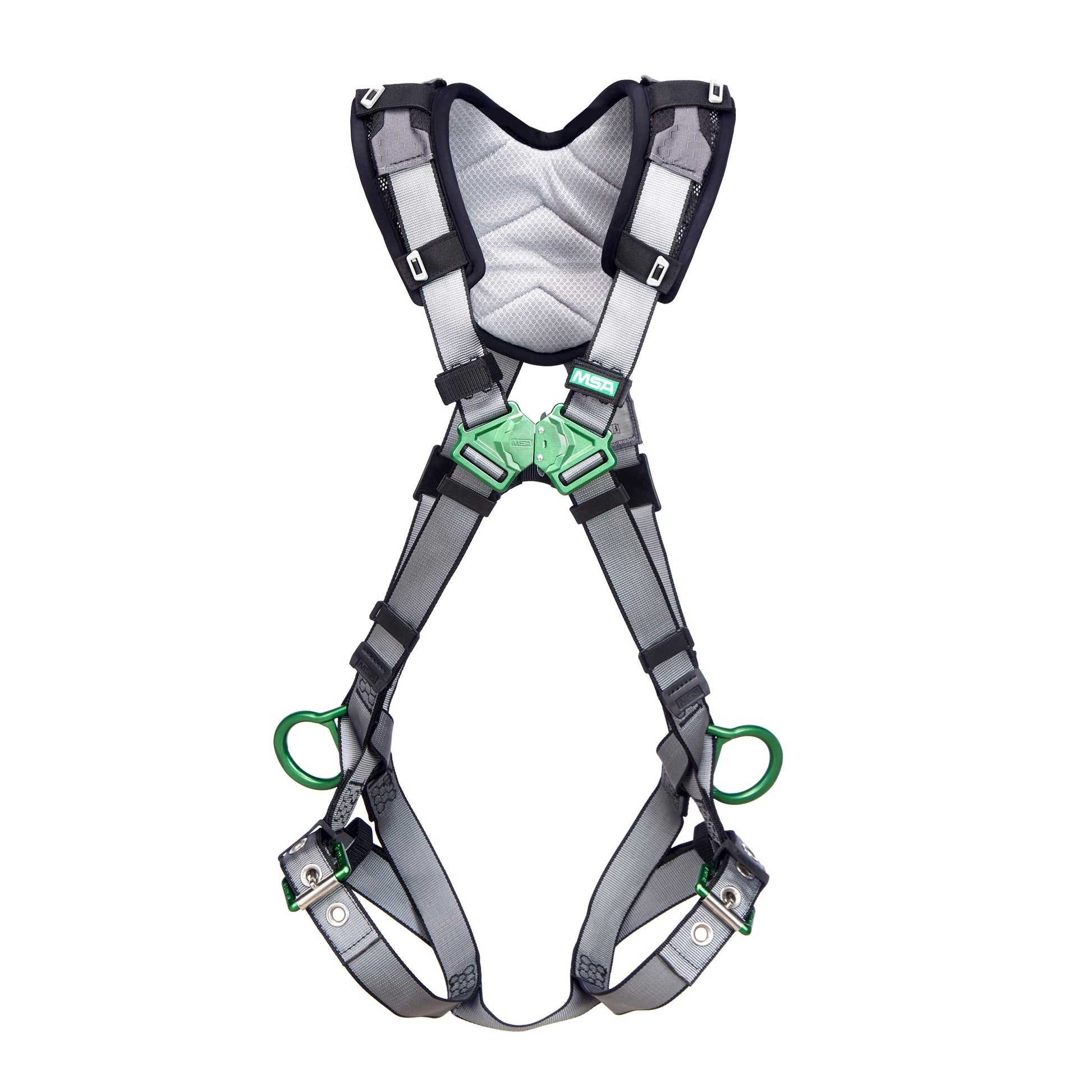 MSA V-FIT Harness w/Back & Side D-Rings - Tongue Buckle Leg Straps - Shoulder Padding - Super Extra Large - 10194931