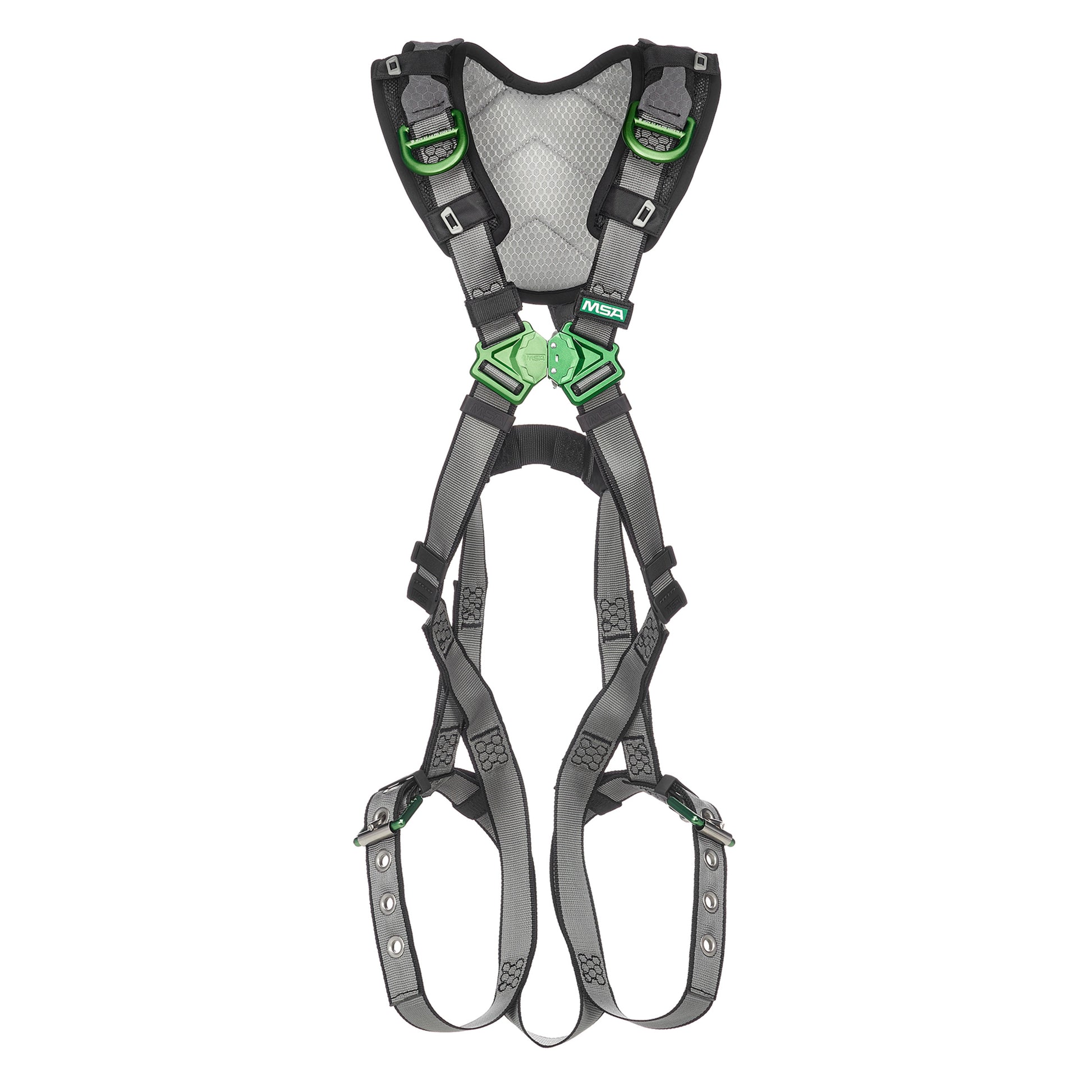 MSA V-FIT Harness w/Back & Shoulder D-Rings - Tongue Buckle Leg Straps - Shoulder Padding - Extra Small - 10194936