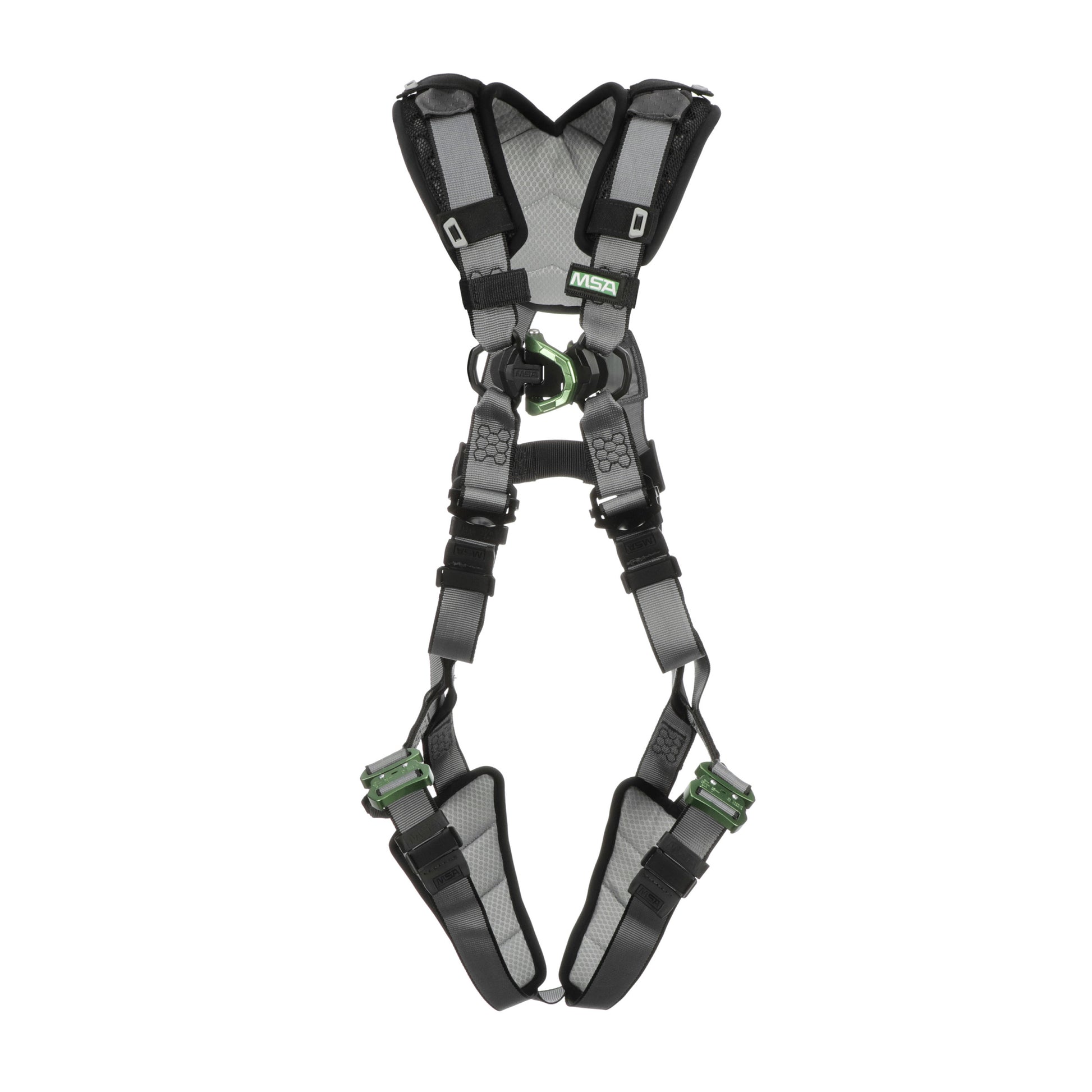 MSA V-FIT Harness w/Back D-Ring - Quick-Connect Leg Straps - Shoulder & Leg Padding - Extra Small - 10194944