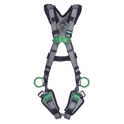MSA V-FIT Harness w/Back & Side D-Rings - Quick-Connect Leg Straps - Shoulder & Leg Padding - Extra Small - 10194960