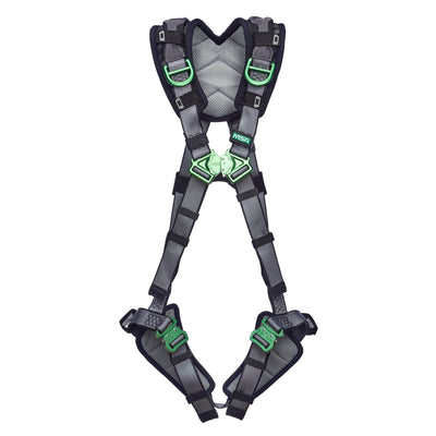 MSA V-FIT Harness w/Back & Shoulder D-Rings - Quick-Connect Leg Straps - Shoulder & Leg Padding - Extra Large - 10194970