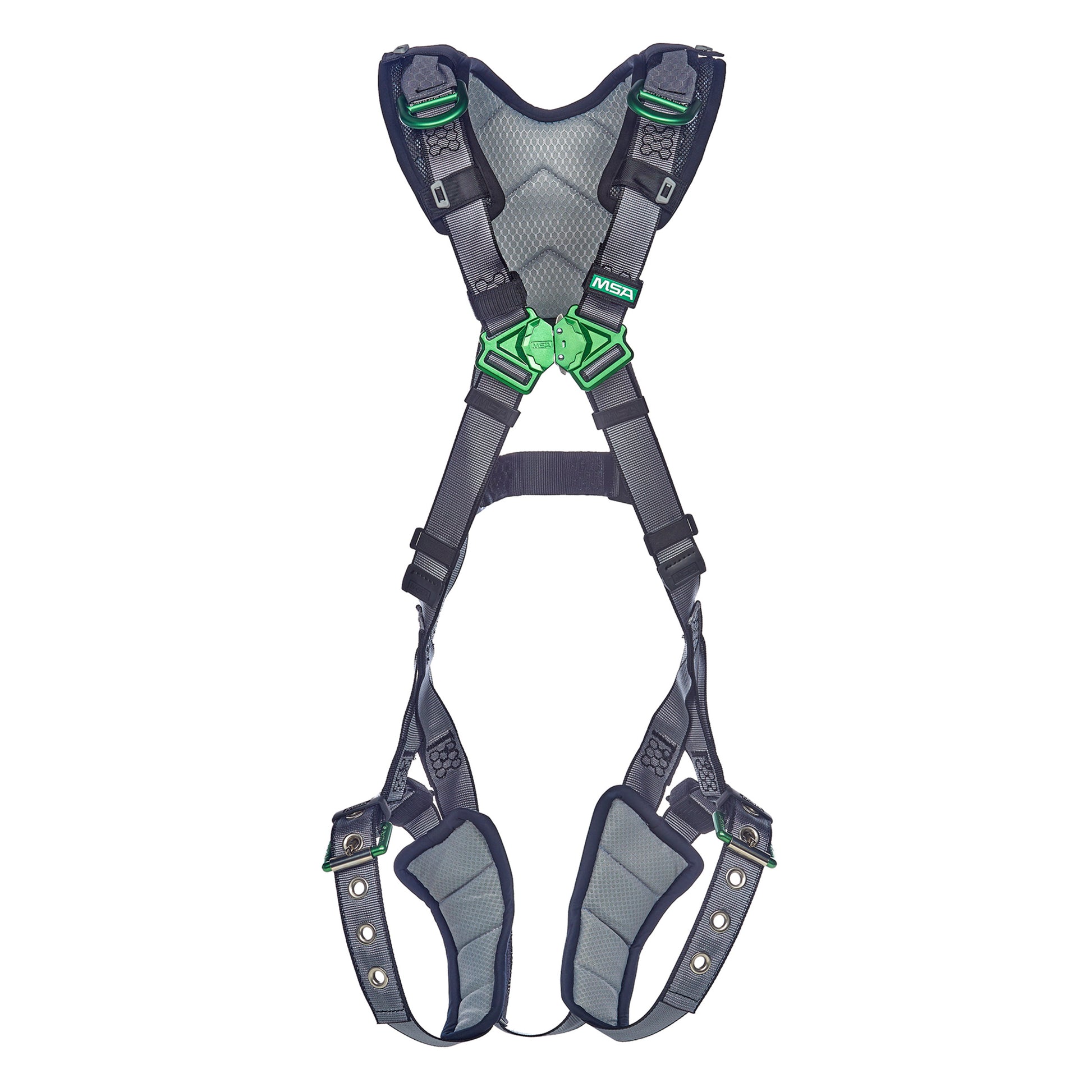 MSA V-FIT Harness w/Back & Shoulder D-Rings - Tongue Buckle Leg Straps - Shoulder & Leg Padding - Super Extra Large - 10195030
