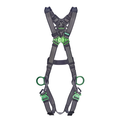 MSA V-FIT Harness w/Back & Side D-Rings - Quick-Connect Leg Straps - Extra Large - 10195066