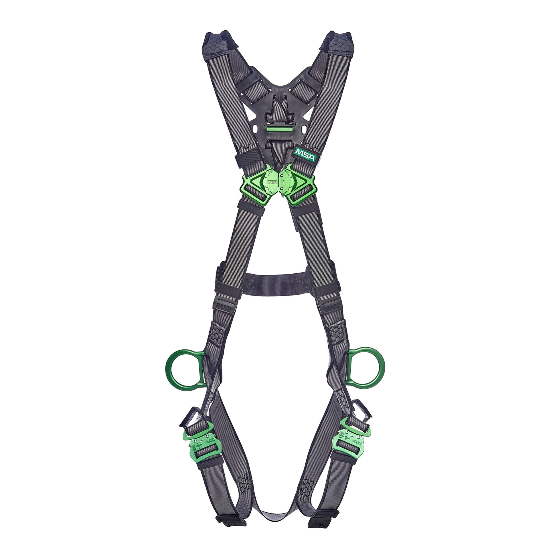 MSA V-FIT Harness w/Back & Side D-Rings - Quick-Connect Leg Straps - Super Extra Large - 10195067
