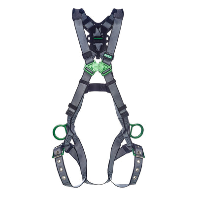 MSA V-FIT Harness w/Back & Side D-Rings - Tongue Buckle Leg Straps - Standard - 10195110
