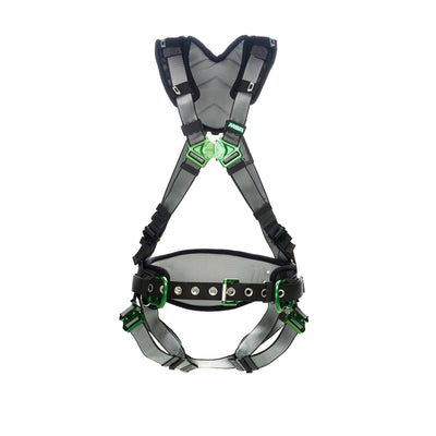 MSA V-FIT Construction Harness w/Back & Side D-Rings - Quick-Connect Leg Straps - Shoulder Padding - Extra Large - 10195135