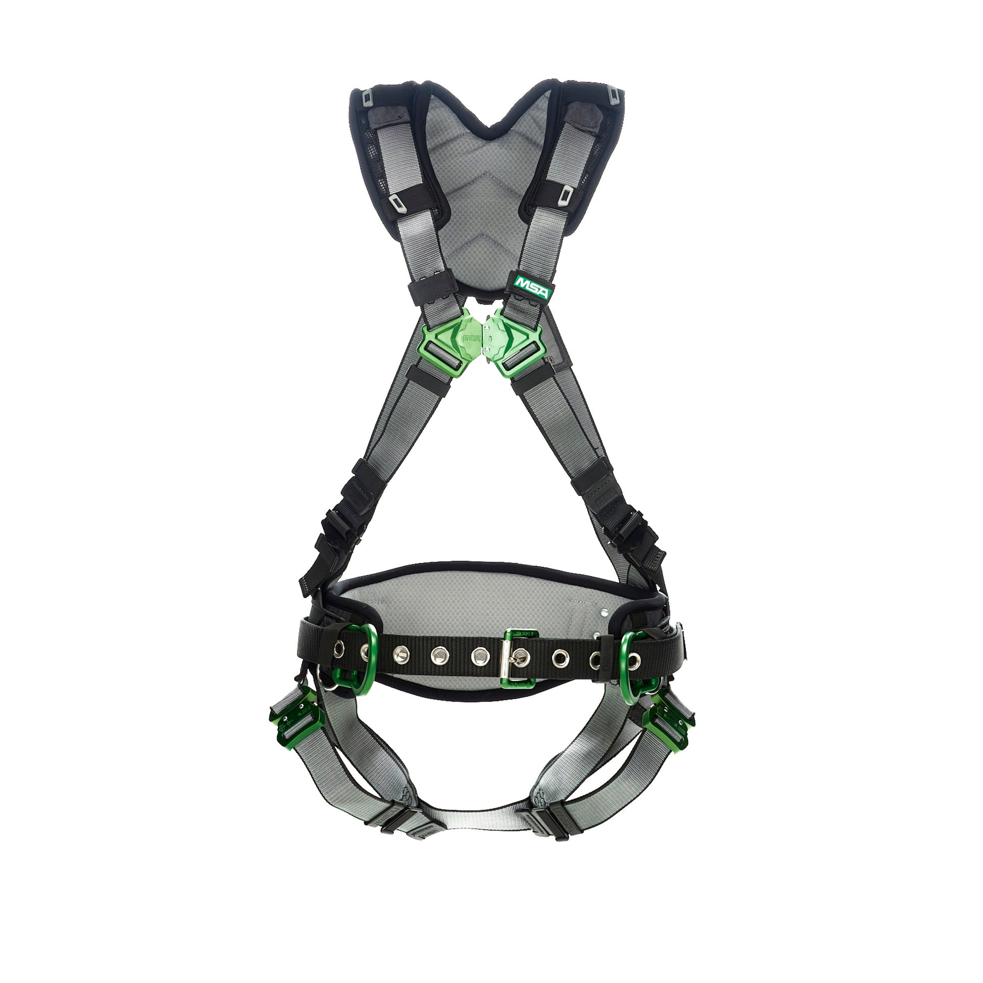 MSA V-FIT Construction Harness w/Back & Side D-Rings - Quick-Connect Leg Straps - Shoulder Padding - Super Extra Large - 10195136