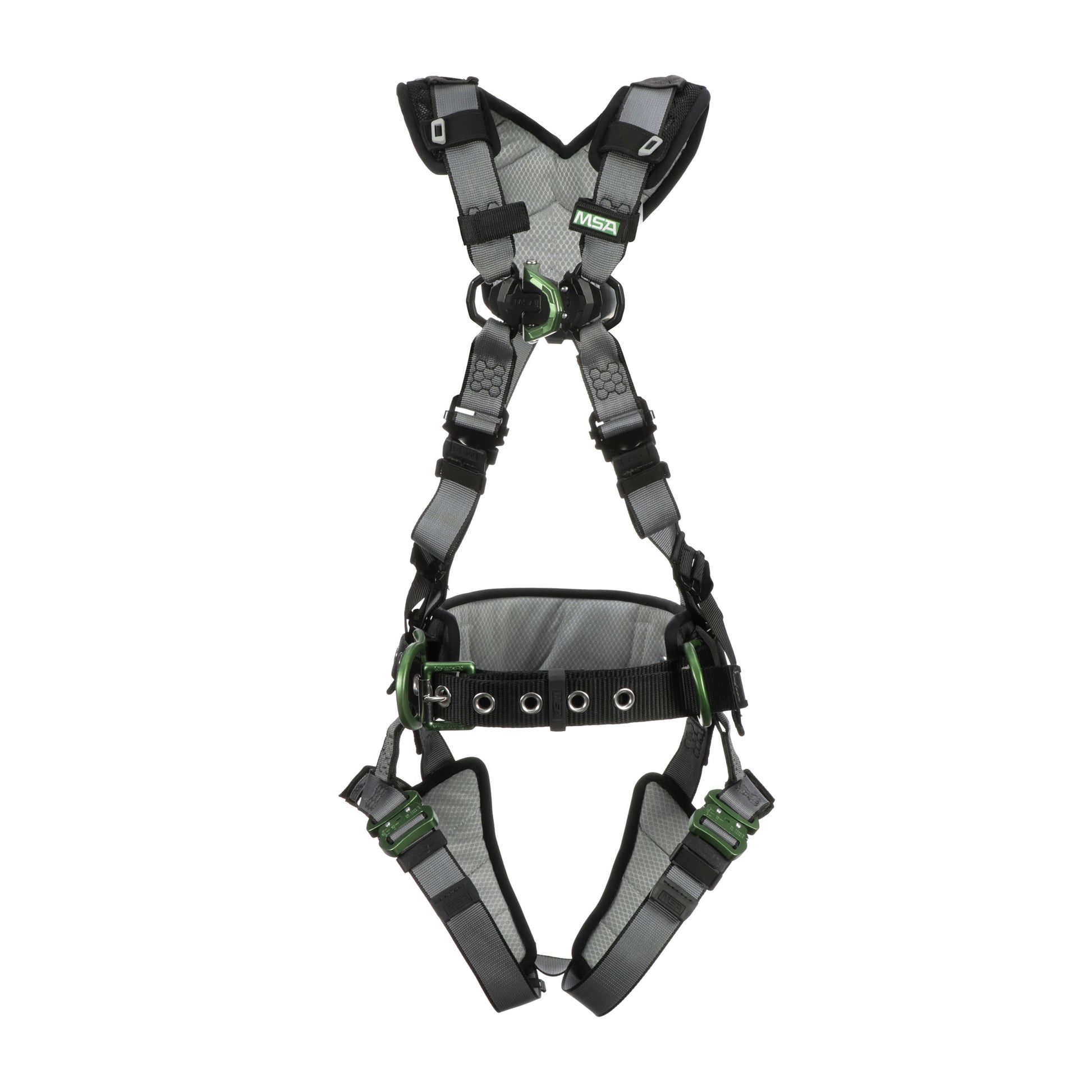 MSA V-FIT Construction Harness w/Back & Side D-Rings - Quick-Connect Leg Straps - Shoulder & Leg Padding - Extra Small - 10195164