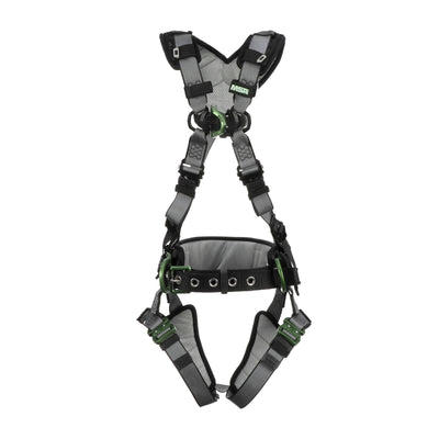 MSA V-FIT Construction Harness w/Back & Side D-Rings - Quick-Connect Leg Straps - Shoulder & Leg Padding - Extra Small - 10195164