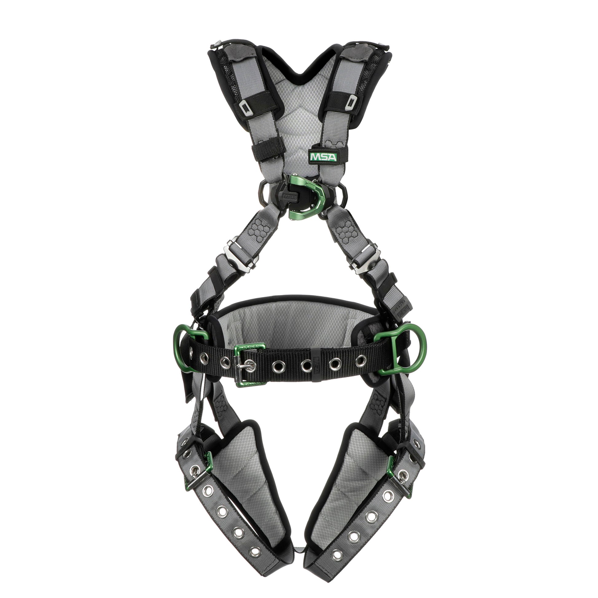 MSA V-FIT Construction Harness w/Back & Side D-Rings - Tongue Buckle Leg Straps - Shoulder & Leg Padding - Standard - 10195181