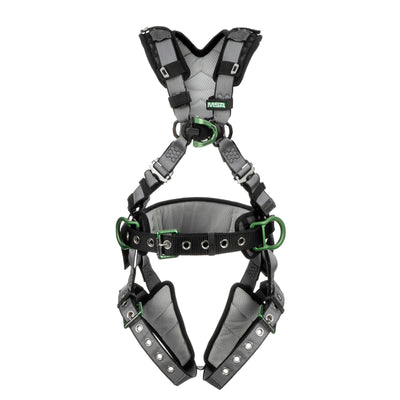 MSA V-FIT Construction Harness w/Back & Side D-Rings - Tongue Buckle Leg Straps - Shoulder & Leg Padding - Standard - 10195181