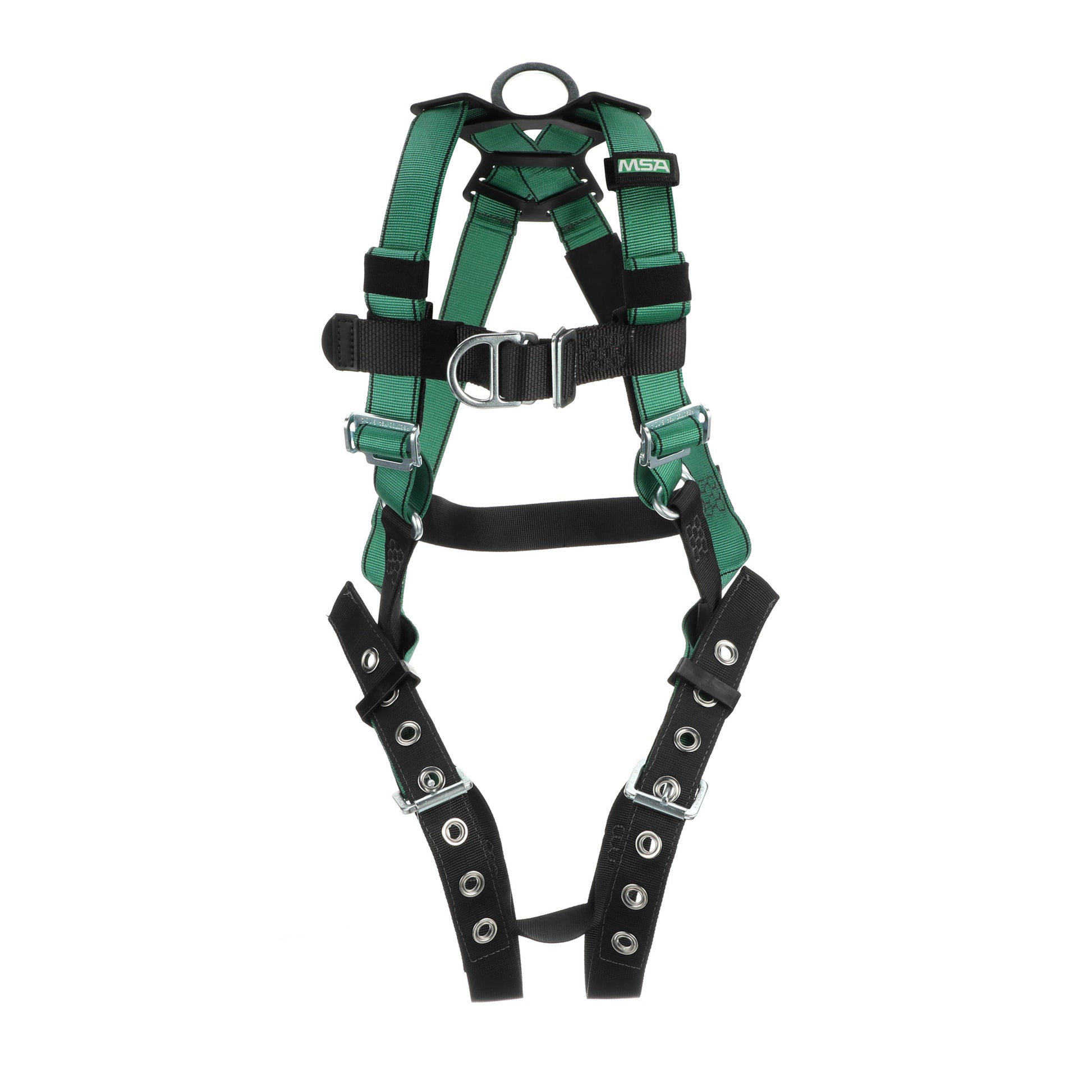 MSA V-FORM Harness w/Back, Front & Side D-Rings - Tongue Buckle Leg Straps - Super Extra Large - 10197209