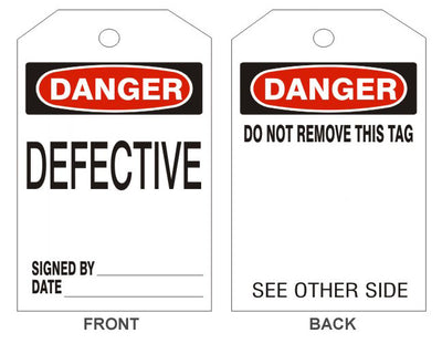 DANGER DEFECTIVE TAGS - BACK 1