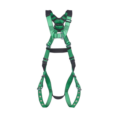 MSA V-FORM Harness w/Back D-Ring - Tongue Buckle Leg Straps Quick Connect Chest Buckle - Standard - 10206058