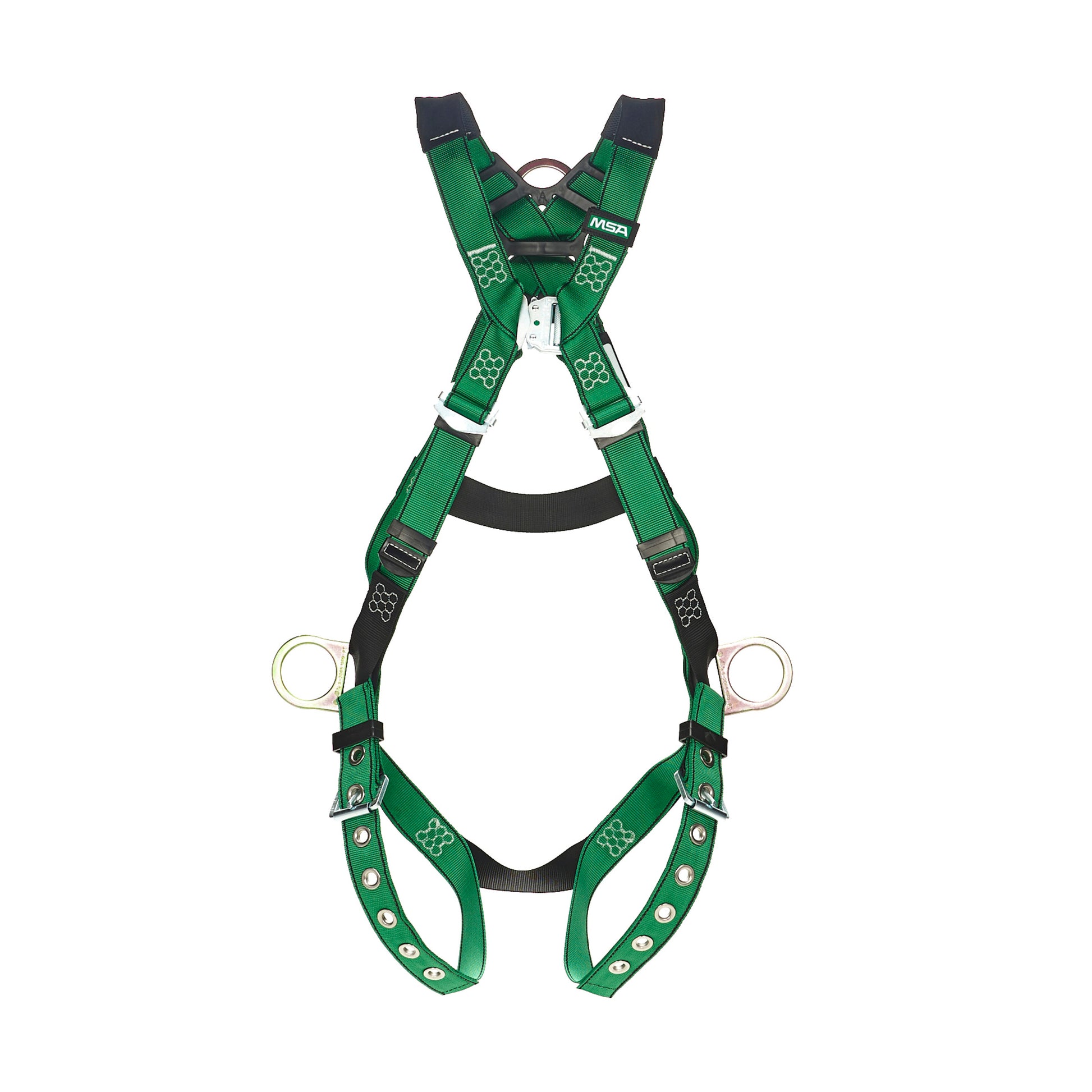 MSA V-FORM Harness w/Back & Side D-Rings - Tongue Buckle Leg Straps Quick Connect Chest Buckle - Standard - 10206062