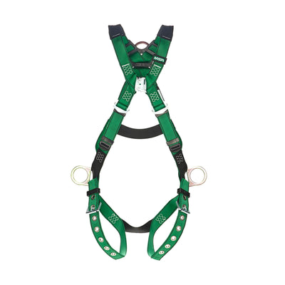 MSA V-FORM Harness w/Back & Side D-Rings - Tongue Buckle Leg Straps Quick Connect Chest Buckle - Super Extra Large - 10206064