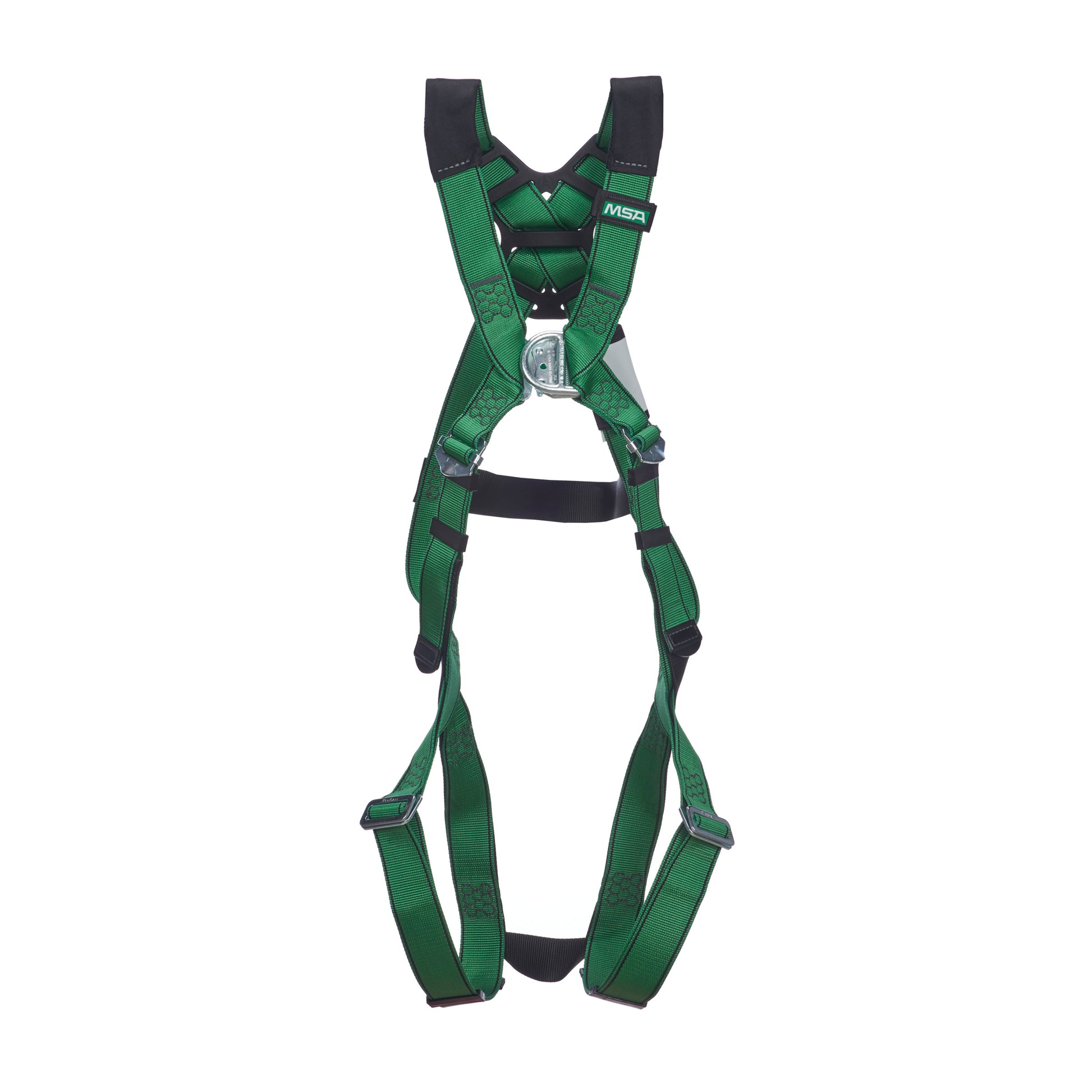 MSA V-FORM Harness w/Back & Front D-Rings - Qwik-Fit Leg Straps Quick Connect Chest Buckle - Super Extra Large - 10206080