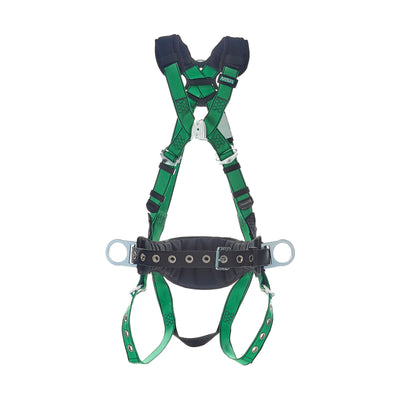 MSA V-FORM Construction Harness w/Back & Side D-Rings - Tongue Buckle Leg Straps Quick Connect Chest Buckle - Shoulder Padding - Standard - 10207734