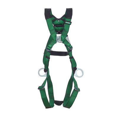 MSA V-FORM Harness w/Back & Side D-Rings - Qwik-Fit Leg Straps Quick Connect Chest Buckle - Extra Small - 10208260