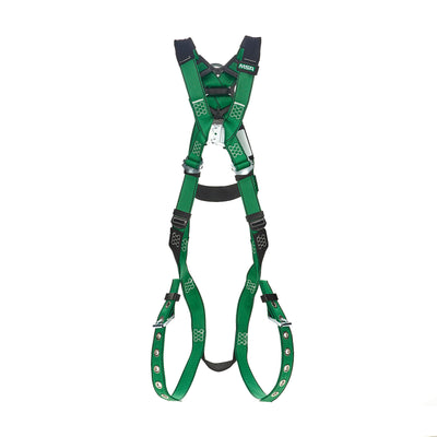 MSA V-FORM Harness w/Back D-Ring with D-Ring Extender - Tongue Buckle Leg Straps Quick Connect Chest Buckle - Extra Small - 10208274