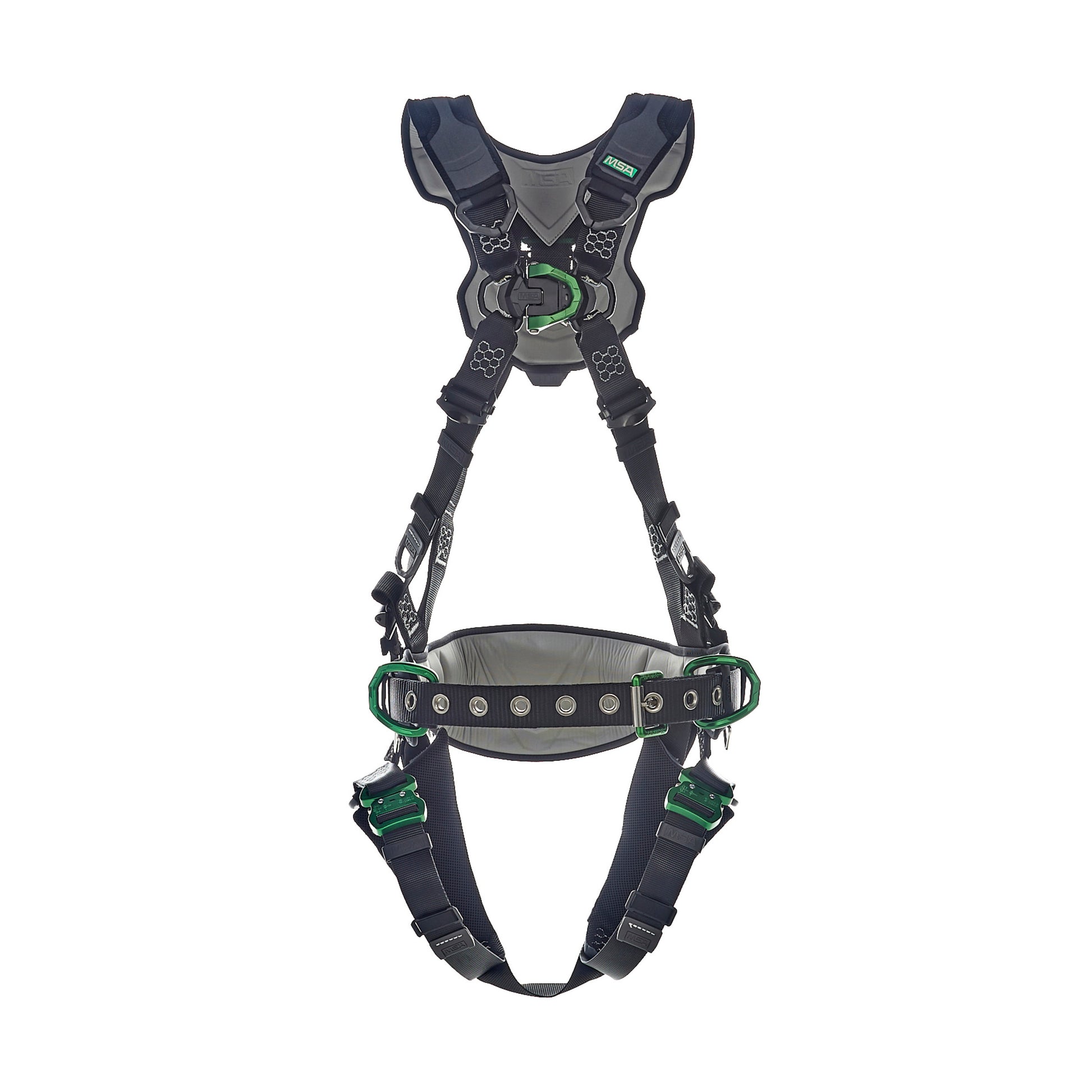 MSA V-FLEX Construction Harness w/Back, Front & Side D-Rings - Quick Connect Leg Straps - Extra Large - 10211344