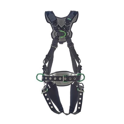 MSA V-FLEX Construction Harness w/Back, Front & Side D-Rings - Tongue Buckle Leg Straps - Super Extra Large - 10211349