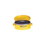 Justrite Bench Can To Clean Small Parts In Solvents - 2 Ltr - Plated Steel Dasher - Hinged Cover - Steel - Yellow - 10291