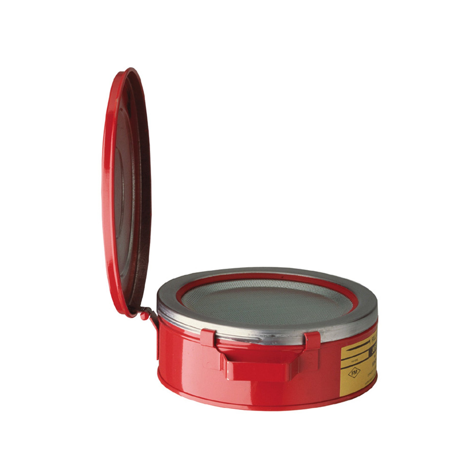 Justrite Bench Can To Clean Small Parts In Solvents - 2 Quart - Plated Steel Dasher - Hinged Cover - Steel - Red - 10295