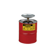 Justrite Plunger Dispensing Can - 1 Gallon - Perforated Pan Screen Serves As Flame Arrester - Steel - Red - 10308