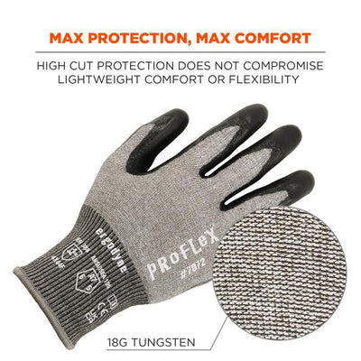 Ergodyne ProFlex 7072 Nitrile Coated Cut-Resistant Gloves - ANSI/ISEA 105-2016 A7, EN388: 4X44F, 18g - 1-pair